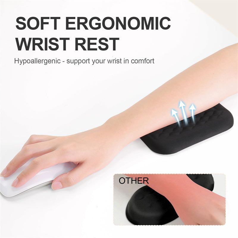Elbow Rest Pads for Desk, Black Ergonomic Arm Rest Pads with Memory Foam &  Non-Slip Base, Armrest Cushion Support Pad Relieve Elbow and Wrist Pain for